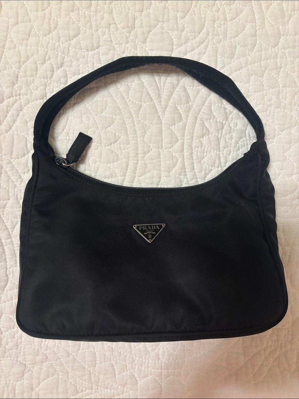 Prada Black Nylon Shoulder Mini Bag Vintage